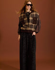 pantaloni morbidi in velluto con stampa paisley cod. WM120P02BLK - Nero - Meisie