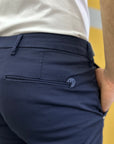ENTRE AMIS PANTALONE TASCA AMERICA CORTO - BLU NAVY - Marcello Fontana Shop
