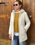 PARKA AURELIA LONG VELOUR OFF WHITE - SUNS - Marcello Fontana Shop