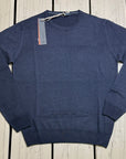 Privati Firenze Girocollo in lana rasata - Navy - Marcello Fontana Shop