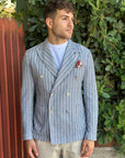 BOB GIACCA DOPPIOPETTO KNITTED JERSEY - BLU