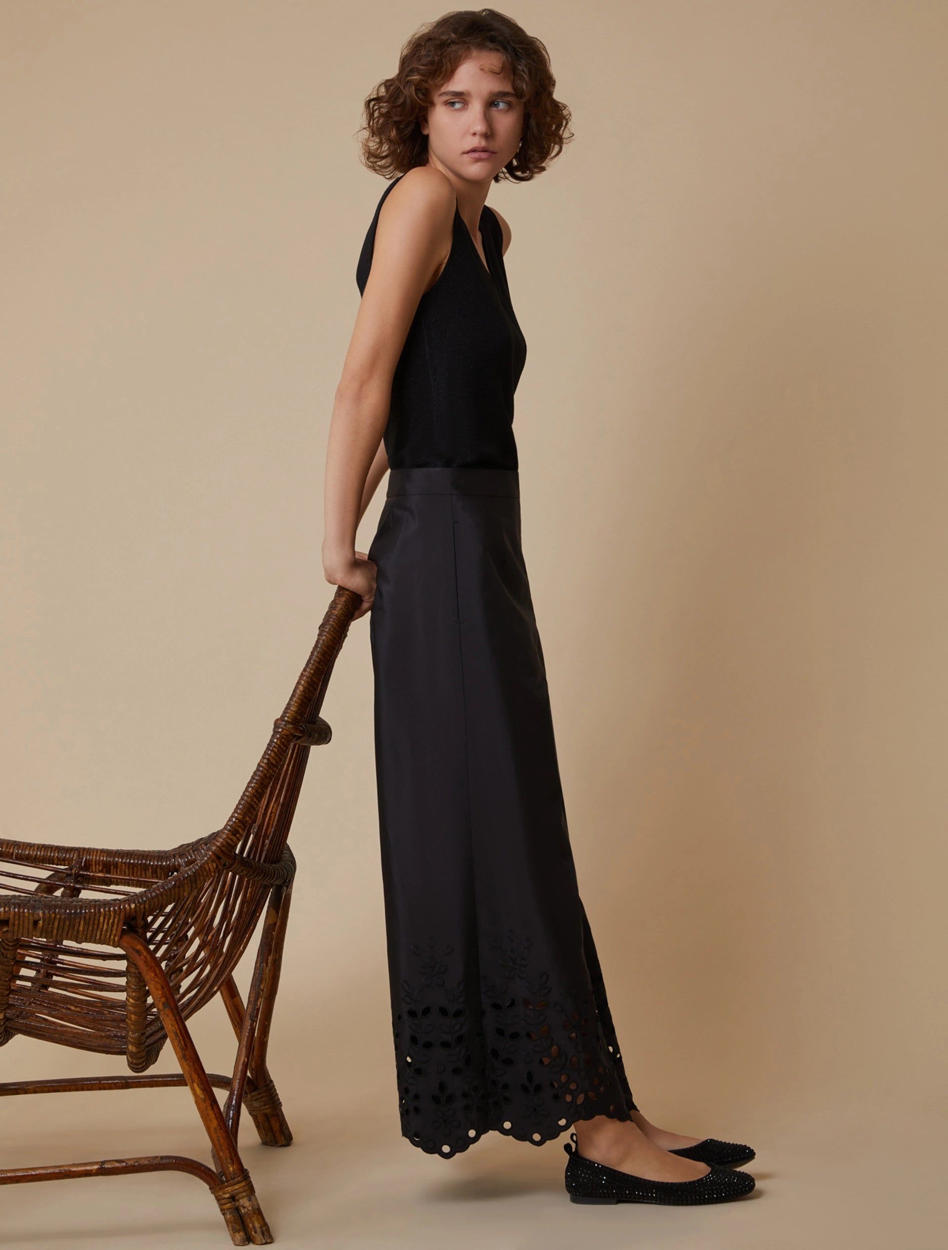 PENNYBLACK ATTORE PANTALONI IN TAFFETTA' RICAMATO - Marcello Fontana Shop