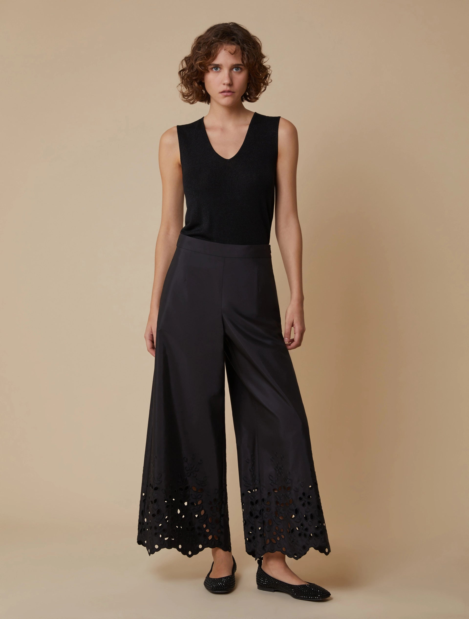PENNYBLACK ATTORE PANTALONI IN TAFFETTA' RICAMATO - Marcello Fontana Shop