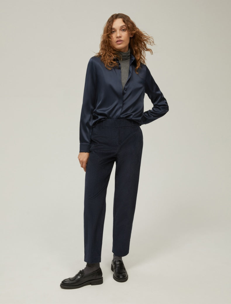 FW25 PENNYBLACK PANTALONE COROZO IN VELLUTO BLU - Marcello Fontana Shop