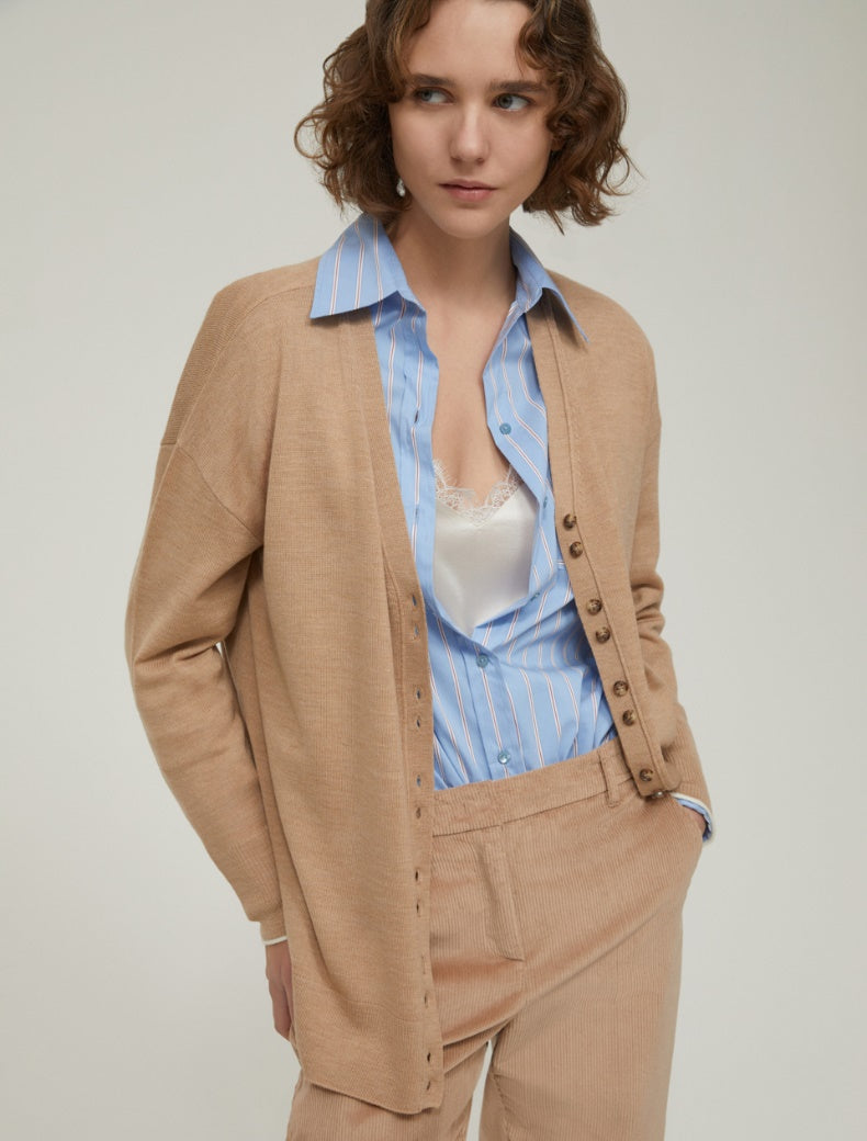 FW25 PENNYBLACK EPICA CARDIGAN IN LANA CAMMELLO - Marcello Fontana Shop