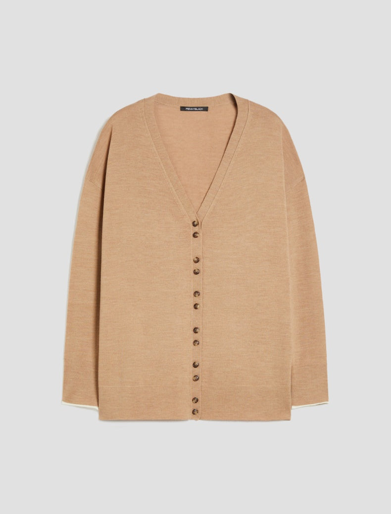 FW25 PENNYBLACK EPICA CARDIGAN IN LANA CAMMELLO - Marcello Fontana Shop