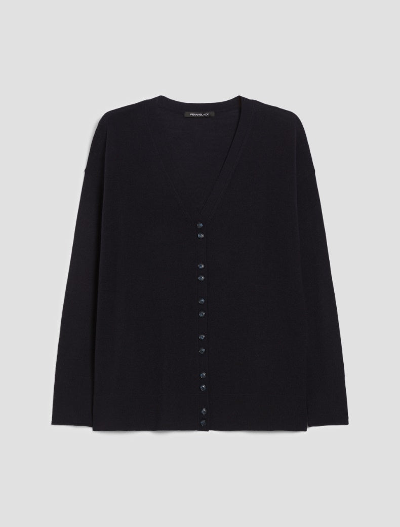 FW25 PENNYBLACK EPICA CARDIGAN IN LANA NERO - Marcello Fontana Shop