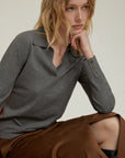 POLO IN MAGLIA STRECH, GRIGIO MELANGE - PENNYBLACK - Marcello Fontana Shop