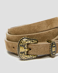 Cintura sottile in suede - Beige - PBAAZZURRO - PENNYBLACK