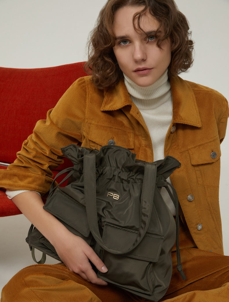 FW25 PENNYBLACK BORSA A ZAINO METELLO KAKI - Marcello Fontana Shop