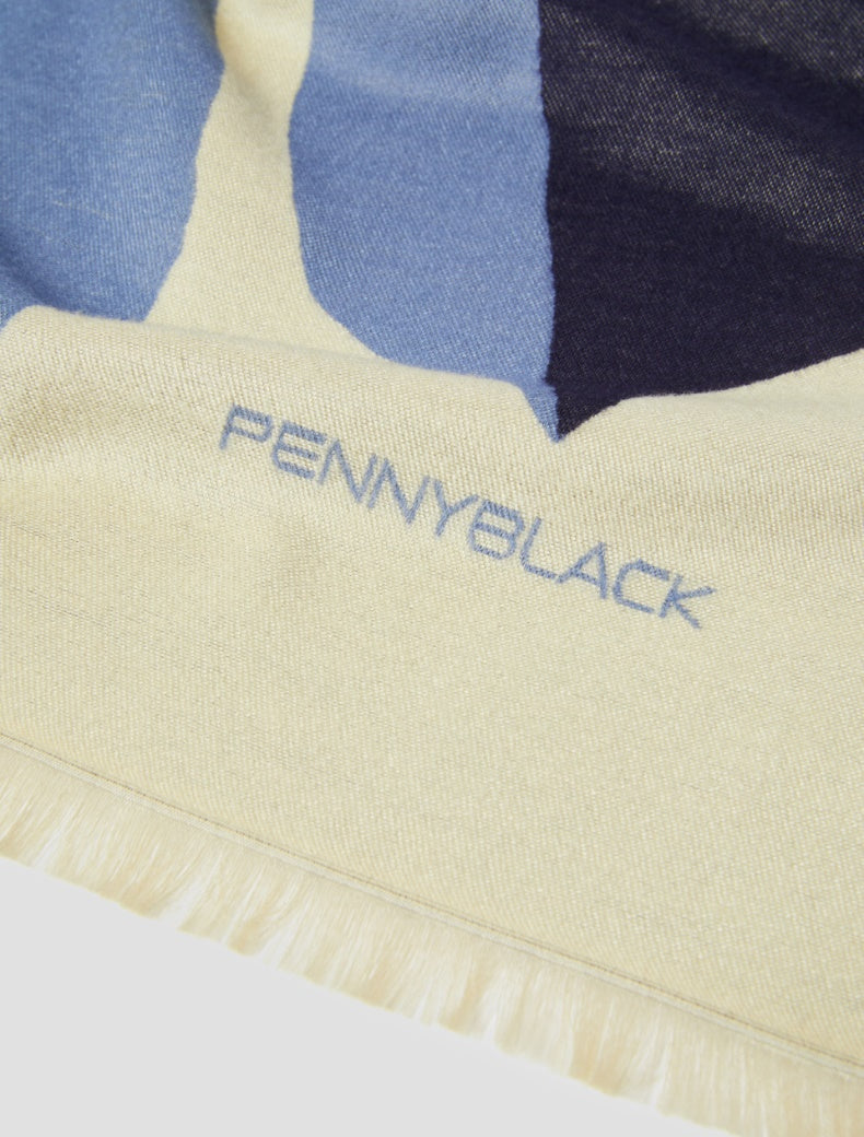 FW25 PENNYBLACK FAGIANI STOLA A FANTASIA JACQUARD BLU - Marcello Fontana Shop