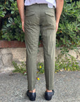 VANDOM PANTALONE GABRIEL IN POPELINE VERDE MILITARE