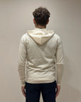 FELPA FULL ZIP CON CAPPUCCIO IN MISTO LANA OFF WHITE - OUTFIT ITALY