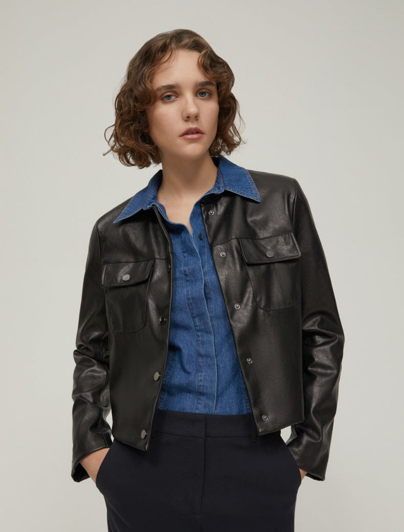 FW25 PENNYBLACK GIACCA IN JERSEY SPALMATO NERO - Marcello Fontana Shop