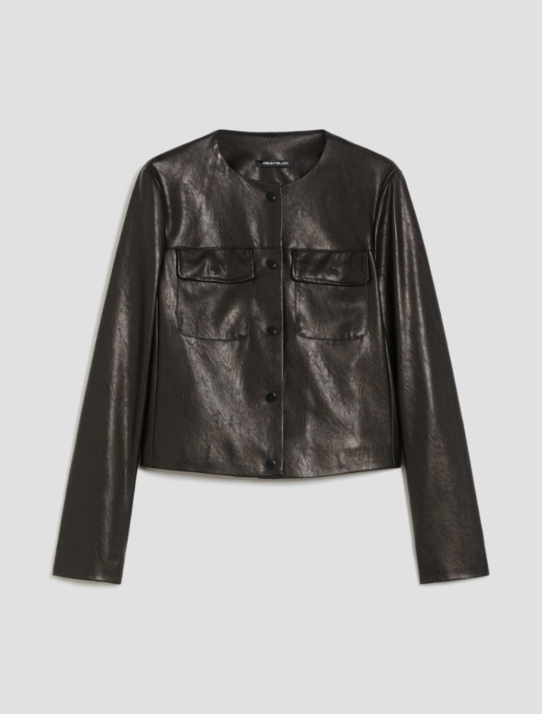 FW25 PENNYBLACK GIACCA IN JERSEY SPALMATO NERO - Marcello Fontana Shop