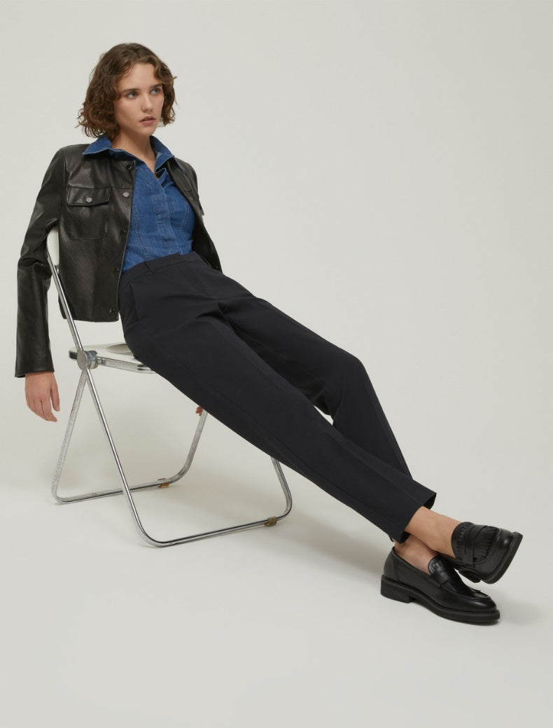 FW25 PENNYBLACK GIACCA IN JERSEY SPALMATO NERO - Marcello Fontana Shop