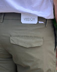 VANDOM PANTALONE GABRIEL IN POPELINE VERDE MILITARE