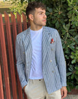 BOB GIACCA DOPPIOPETTO KNITTED JERSEY - BLU