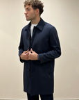 CAPPOTTO IN TESSUTO TECNICO BLU NAVY - OUTFIT ITALY