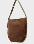 BORSA JOANNE A SPALLA CON BORCHIE MARRONE - NALI' - Marcello Fontana Shop