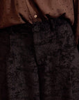 pantaloni morbidi in velluto con stampa paisley cod. WM120P02BLK - Nero - Meisie