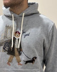 INTHEBOX FELPA CON CAPPUCCIO MR BOX NEW YORK - GRIGIO MELANGE - Marcello Fontana Shop
