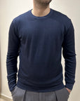 GIROCOLLO LANA MERINOS FROSTED NAVY - PRIVATI FIRENZE