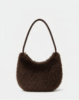 Borsa a spalla in pelo a mezzaluna Marrone - cod. 26MONU411_70 - SURKANA