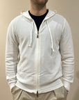 FILO & TELA MAGLIA FELPA FULL ZIP CON CAPPUCCIO BIANCO