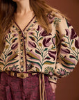 Cardigan jacquard a fantasia floreale cod. WM16K40MNE - Meisie