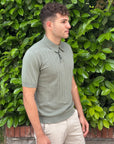 POLO IN COTONE CREPE TRAFORATA VERDE