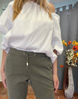 TELERIA ZED PANTALONE MONROE N5D MILITARE