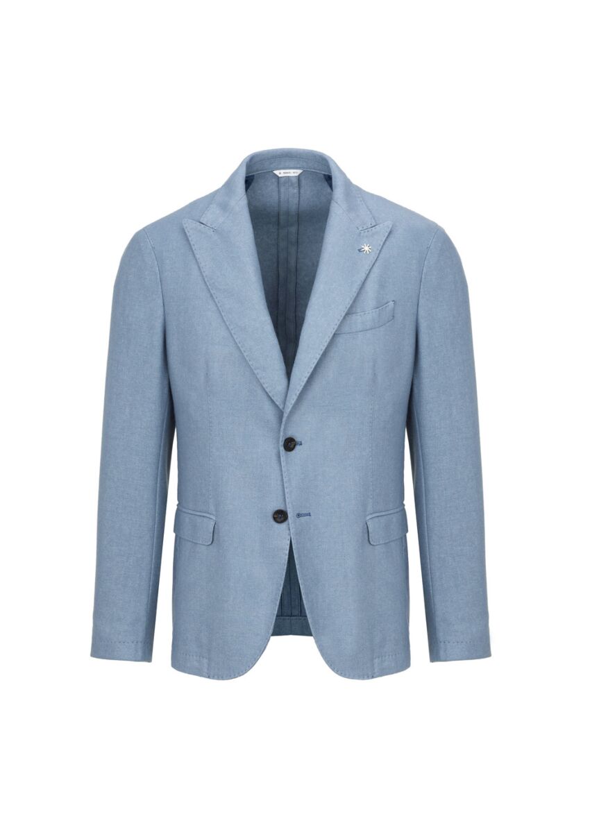 MANUEL RITZ GIACCA IN MISTO LANA CELESTE - Marcello Fontana Shop