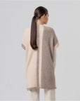 Poncho in maglia color block Beige - cod. 36POKI831_05 - SURKANA