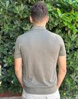 MANUEL RITZ POLO IN COTONE CREPE MILITARE