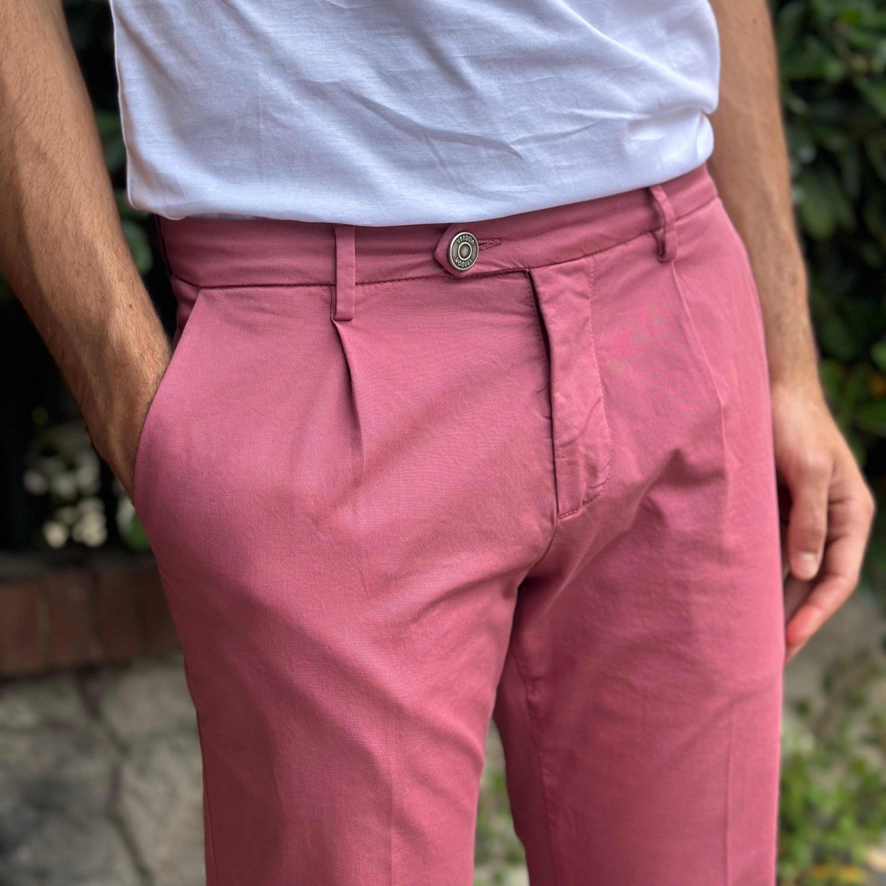 VANDOM PANTALONE GABRIEL IN COTONE - MAGENTA - Marcello Fontana Shop