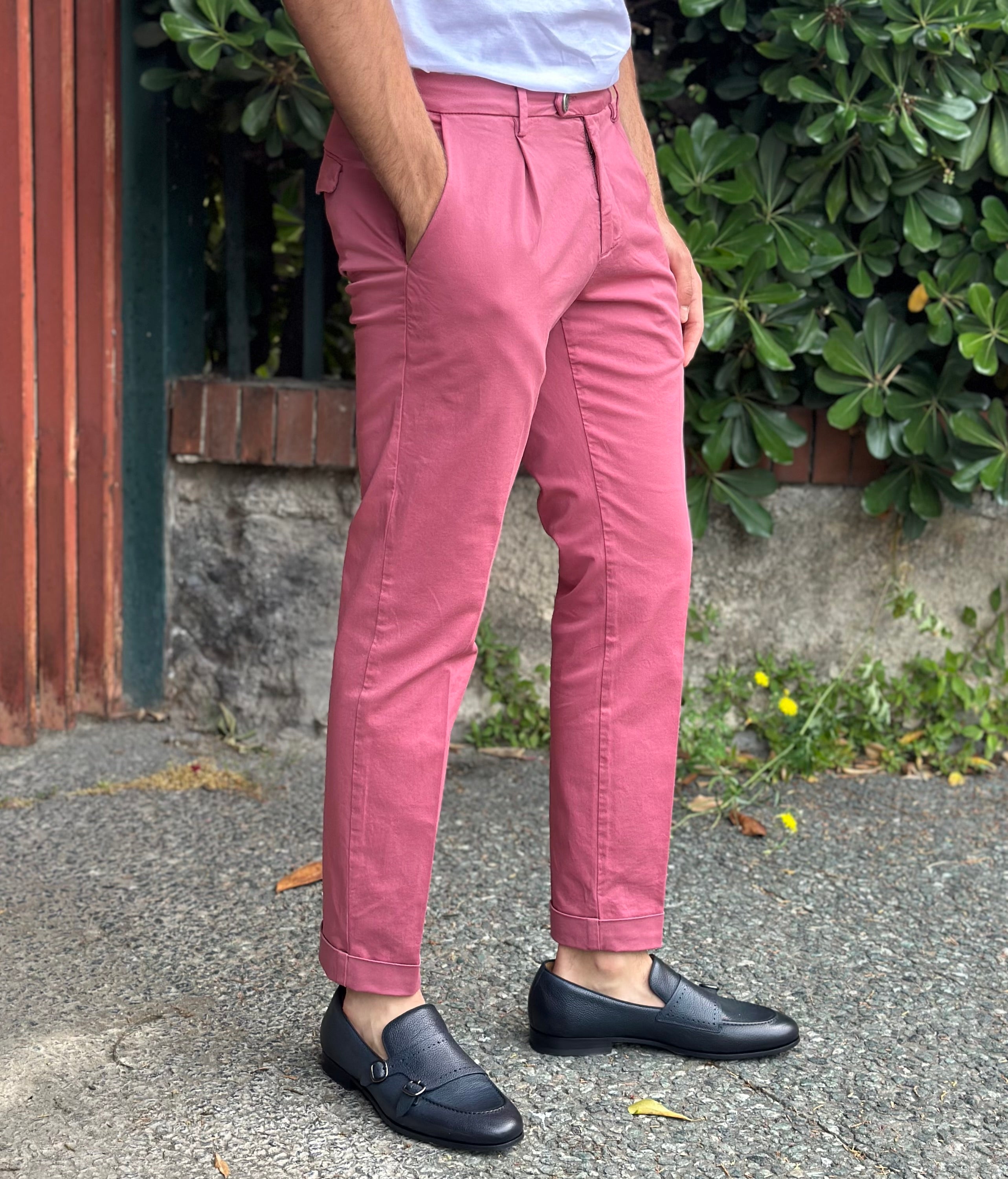 VANDOM PANTALONE GABRIEL IN COTONE - MAGENTA - Marcello Fontana Shop
