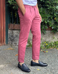 VANDOM PANTALONE GABRIEL IN COTONE - MAGENTA - Marcello Fontana Shop