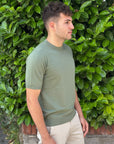 GIROCOLLO IN COTONE CREPE VERDE - Marcello Fontana Shop