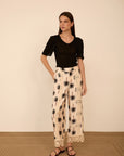 MEISIE PANTALONE CON STAMPA DI PALME - COD.M05P149BLK