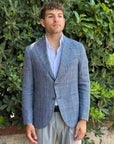 GIACCA MONOPETTO TESSUTO VITALE BARBERIS - QUADRI BU - Marcello Fontana Shop
