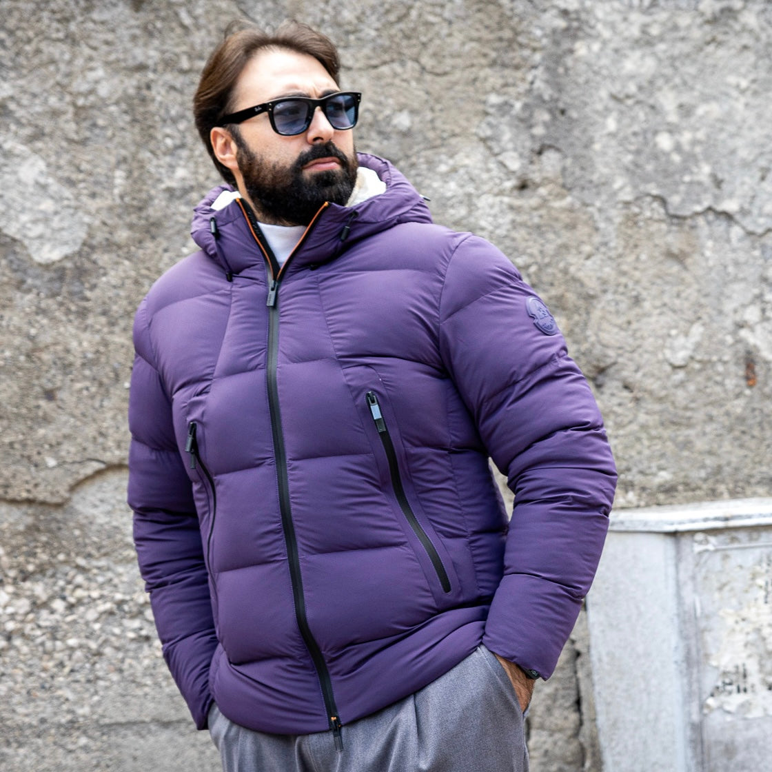 HESKIMO piumino air-short bistretch real down - Viola - Marcello Fontana Shop