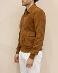 Bomber in Pelle Scamosciata – Cognac
