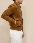 Bomber in Pelle Scamosciata – Cognac