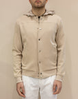 Heskimo Bomber in Jersey capp. staccabile - Beige