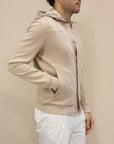 Heskimo Bomber in Jersey capp. staccabile - Beige
