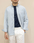 Shirt button down OXFORD NEW stripe - Azzurro