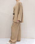 Set Coordinato in Lyocell Beige – Kimono, Palazzo e Top | Saiph