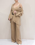 Set Coordinato in Lyocell Beige – Kimono, Palazzo e Top | Saiph
