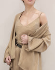 Set Coordinato in Lyocell Beige – Kimono, Palazzo e Top | Saiph